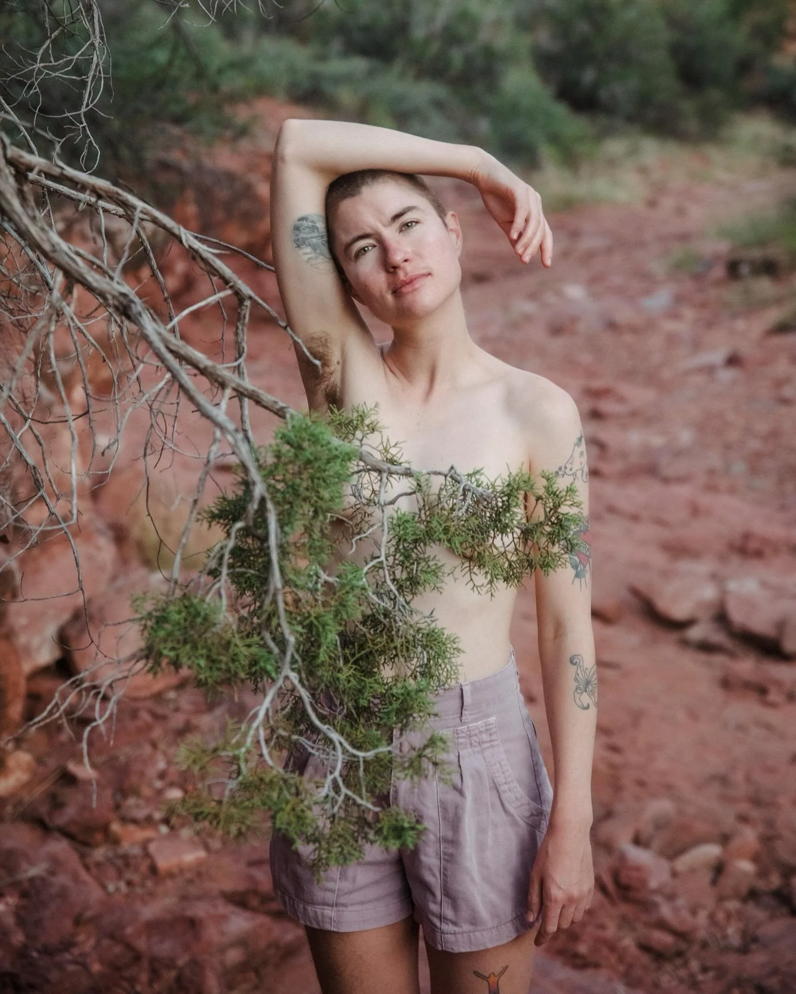Thank you Holly @aqueerphotog for being my desert muse! Both of us live in wet green climates (me the SE, them the Pacific NW) so you best believe we oohed and ahhed over every single preciously prickly cactus! 

The photo of me is with help from the
