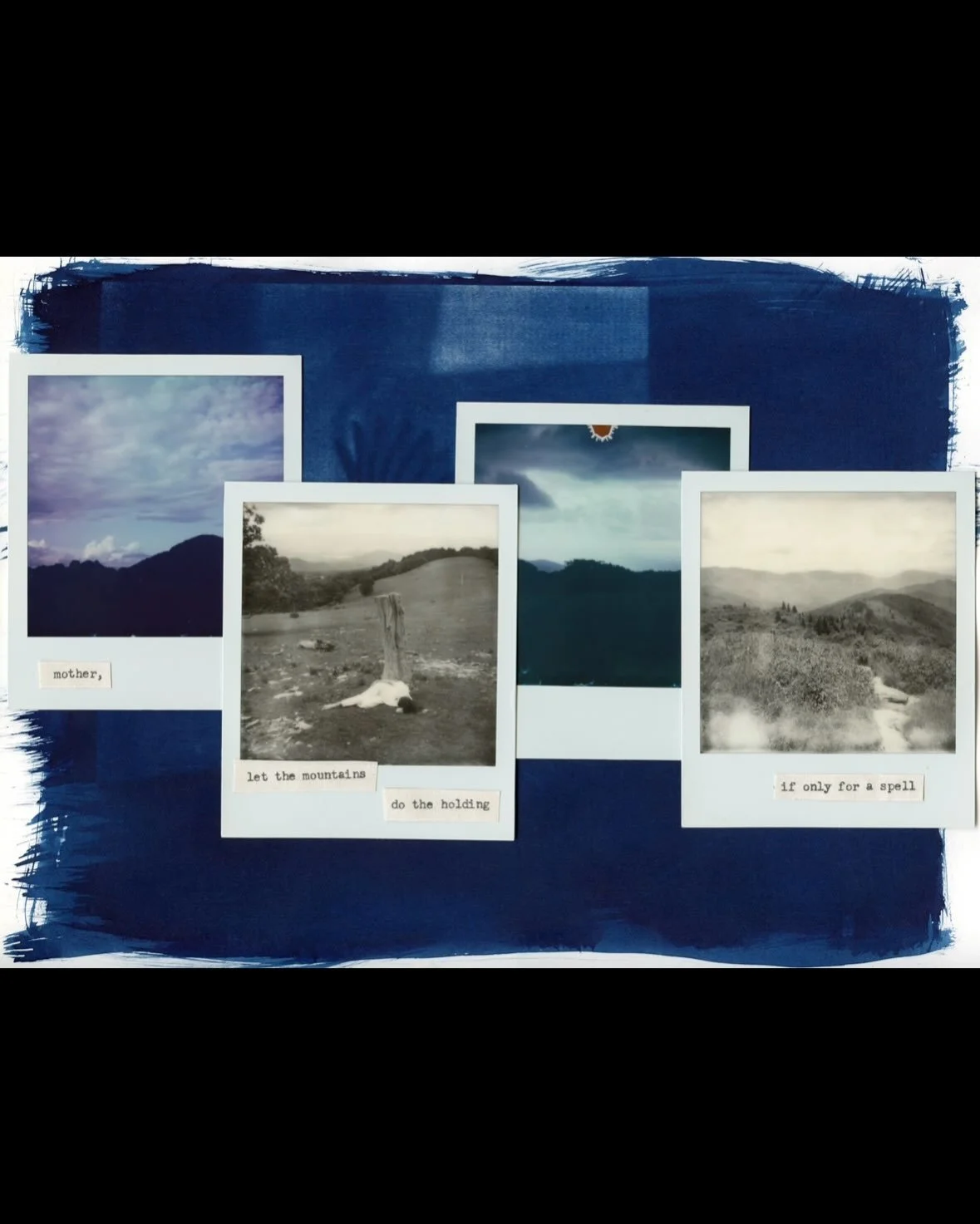 Mother, let the mountains do the holding, if only for a spell

New work for @wearememorycult 
What happens when you move the photos from the screen, to the wall, and let them spend some time together? 

Turns out, a lot happens. They start talking! 
