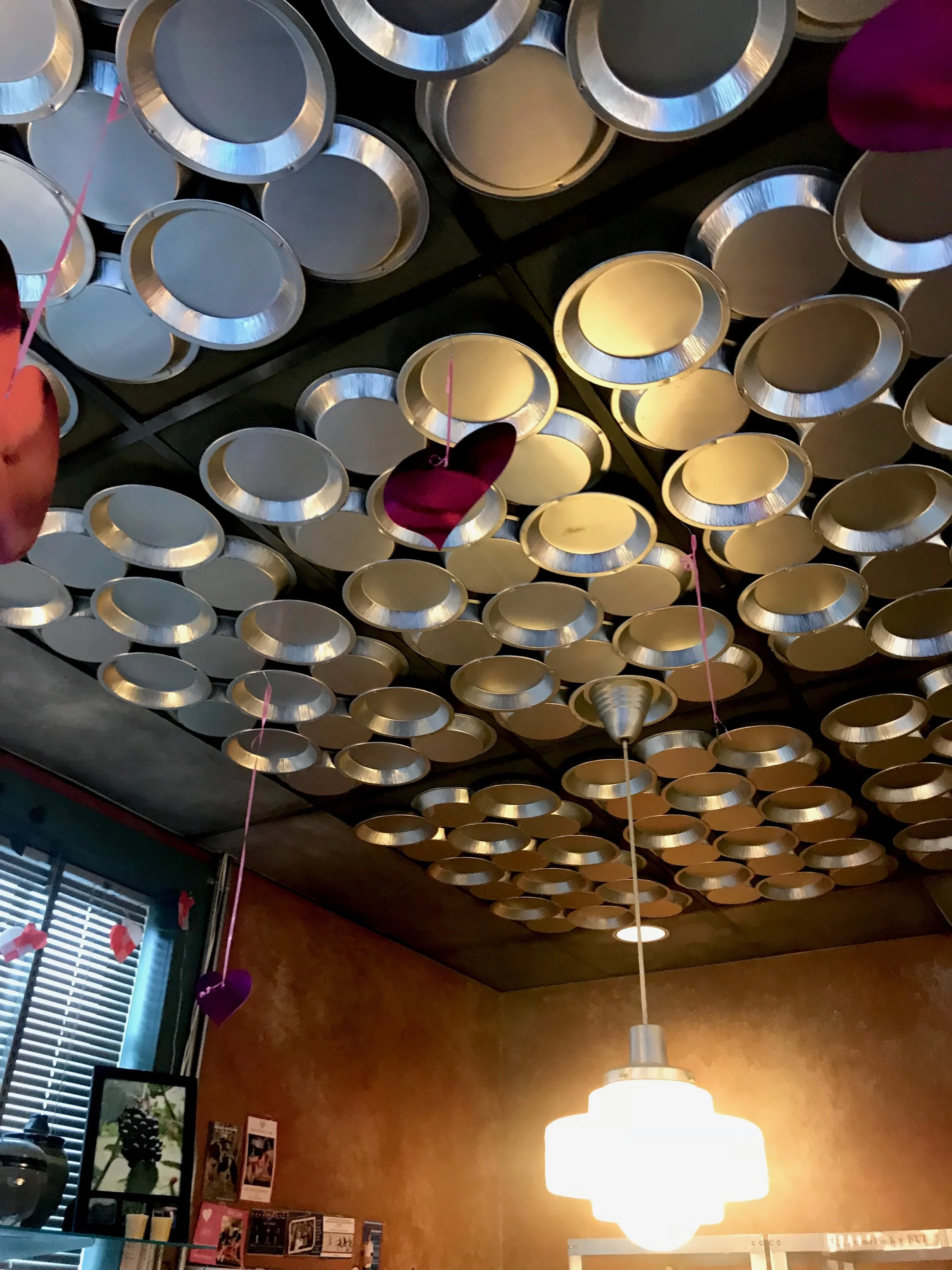The Pie Pans on top of the ceiling