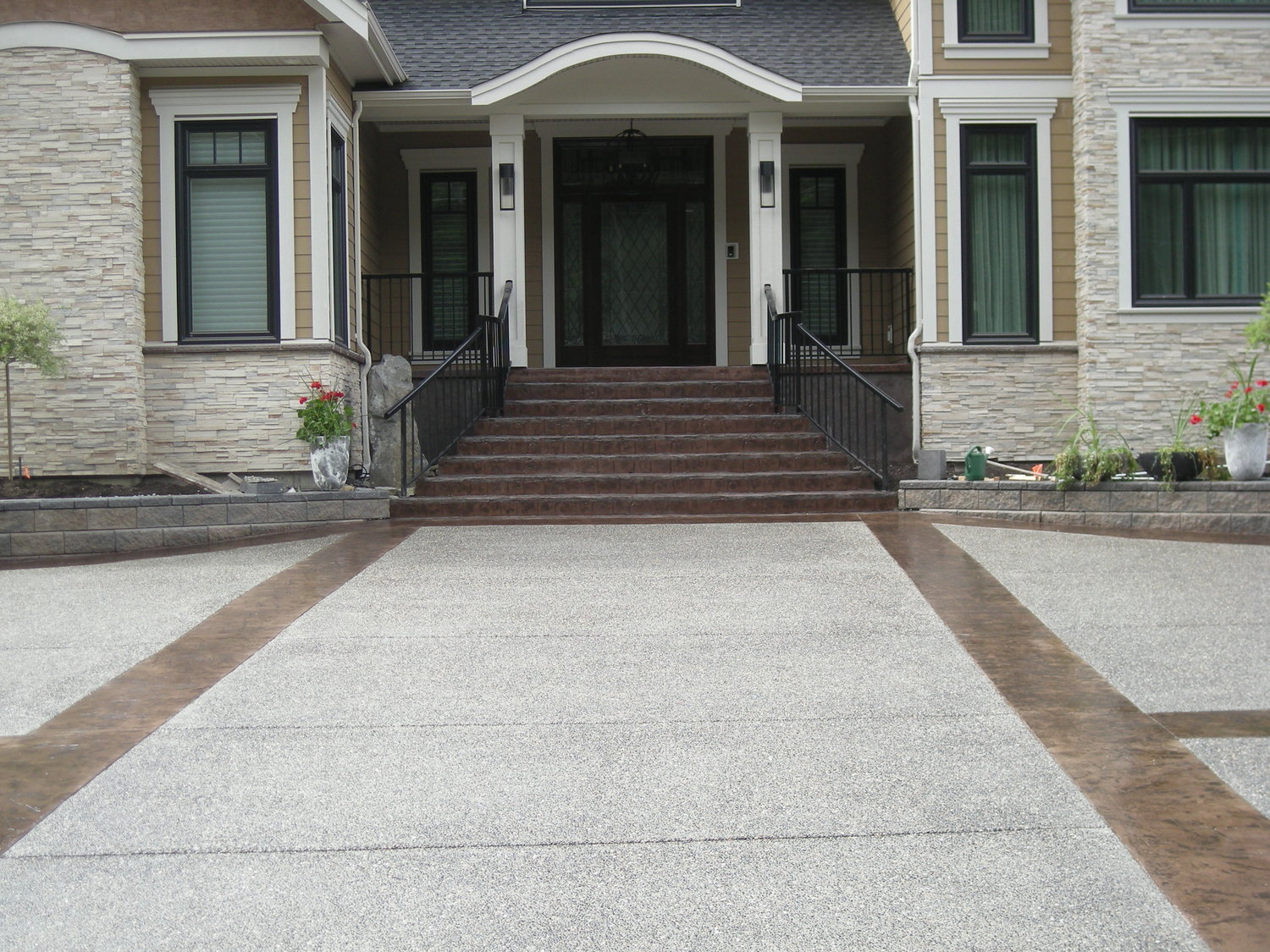 Stamped Concrete Driveway And Front Entrance Kencrete Contracting