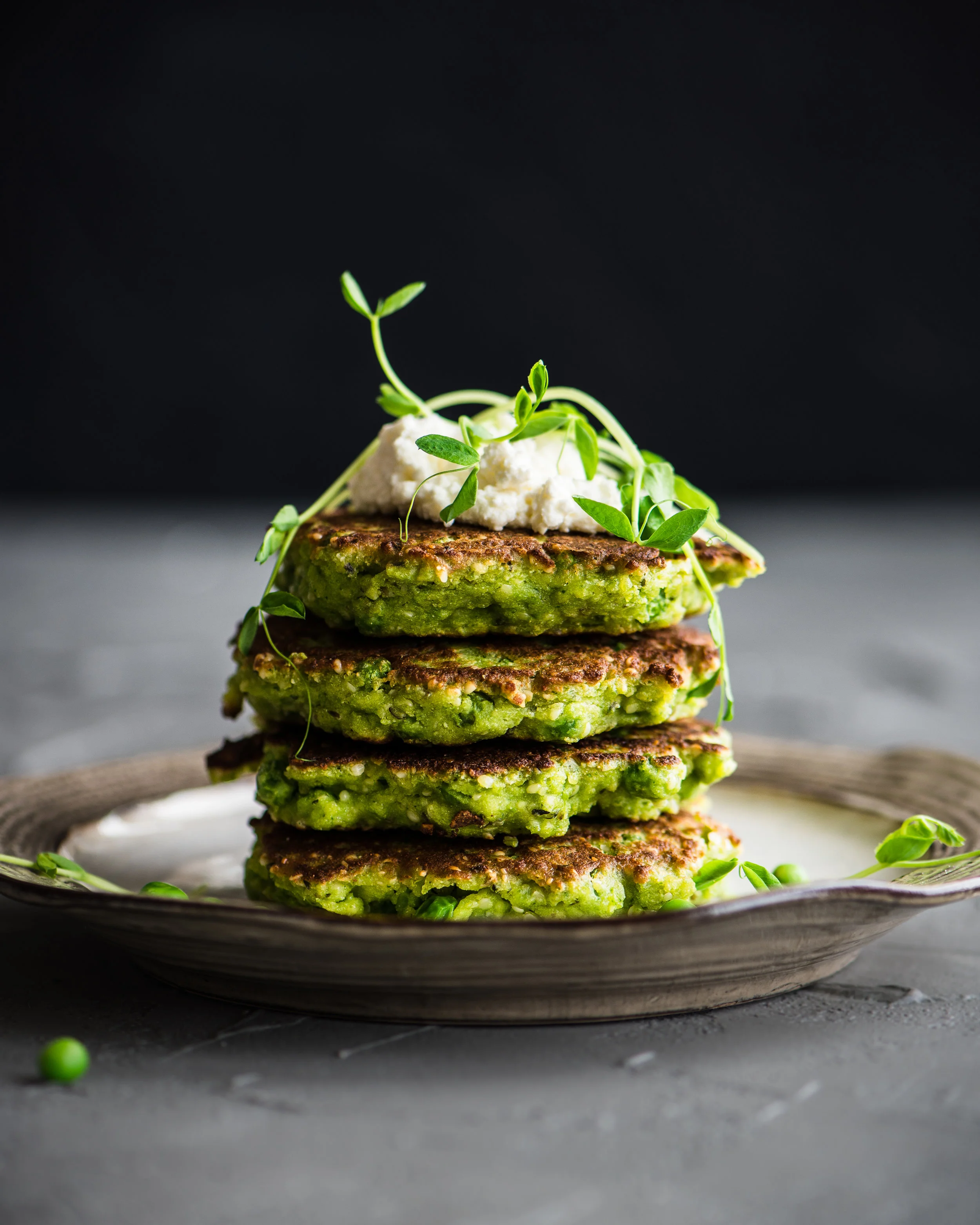 Green Pea Fritters with Chickpea Flour