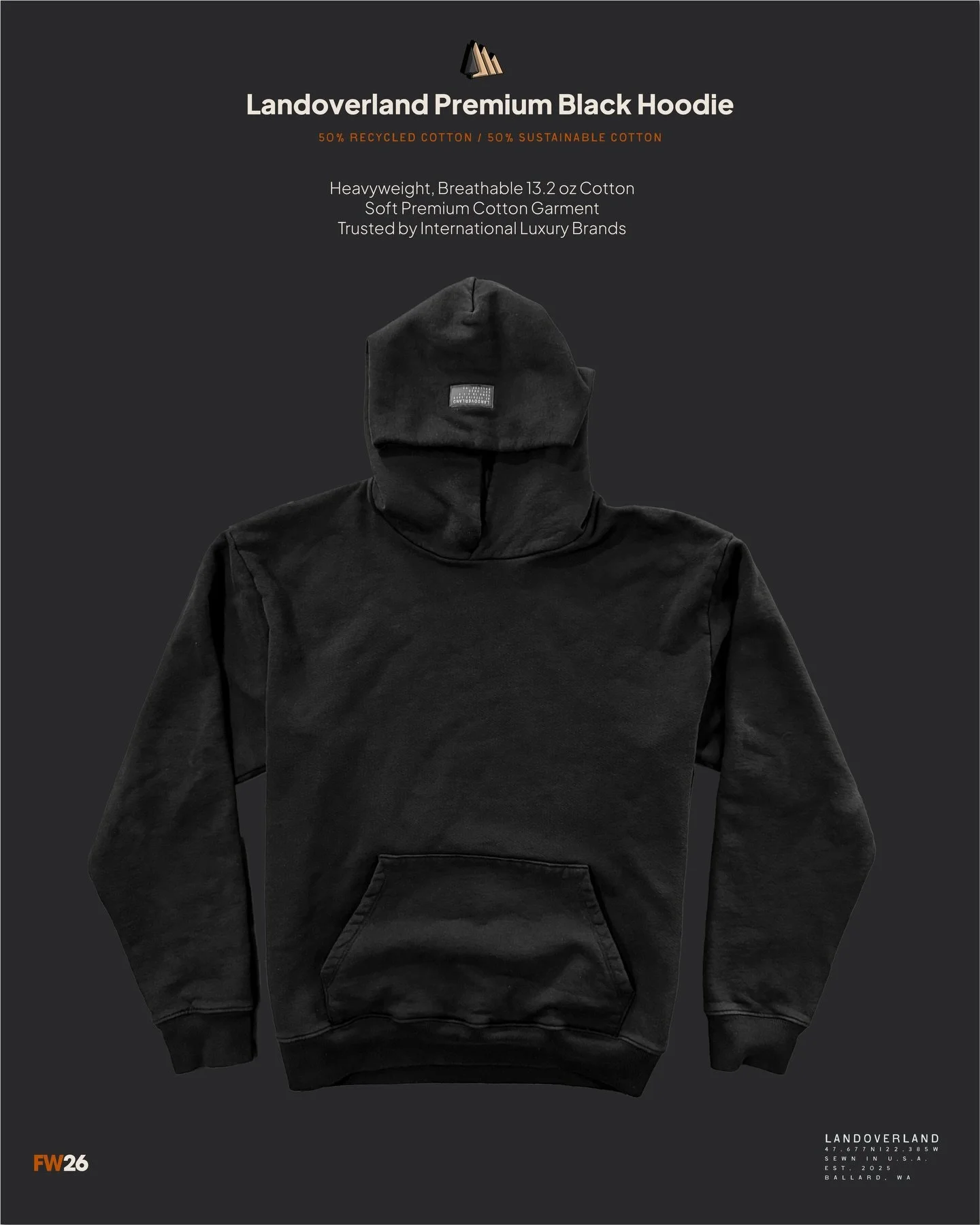 Heavyweight cotton, woven for comfort. At 13.2 oz, this premium garment carries weight without excess. Breathable, structured, and built to age alongside you. Knit, cut, sewn, and garment-dyed in a U.S. studio trusted by international luxury brands, 