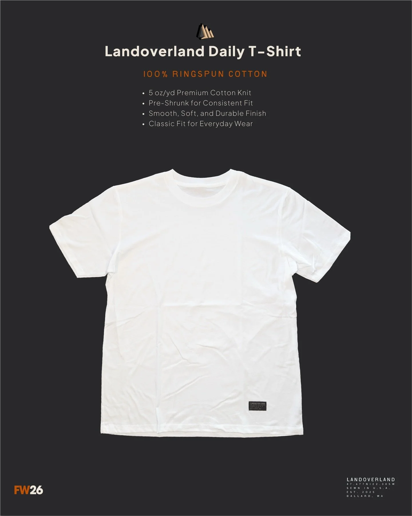 The Undershirt, Perfected.  ON SALE
This is the tee you don&rsquo;t think about because it always feels right.

The Premium Daily T-Shirt was built as your everyday uniform. Wear it as an undershirt or on its own. Under a sweater, beneath a button-up