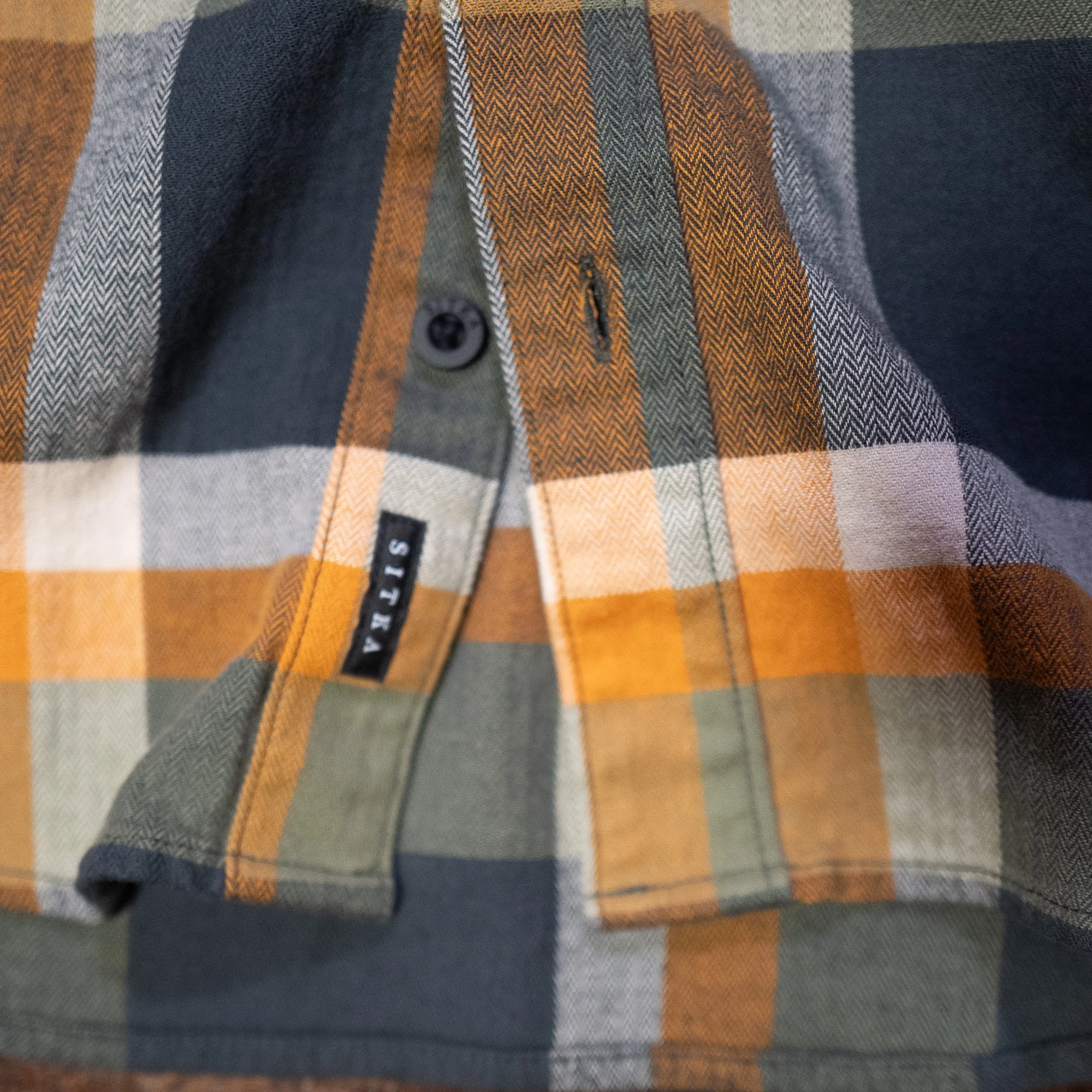 Landoverland Sitka Gear Plaid Flannel Shirt Yellow White Grey4.jpg