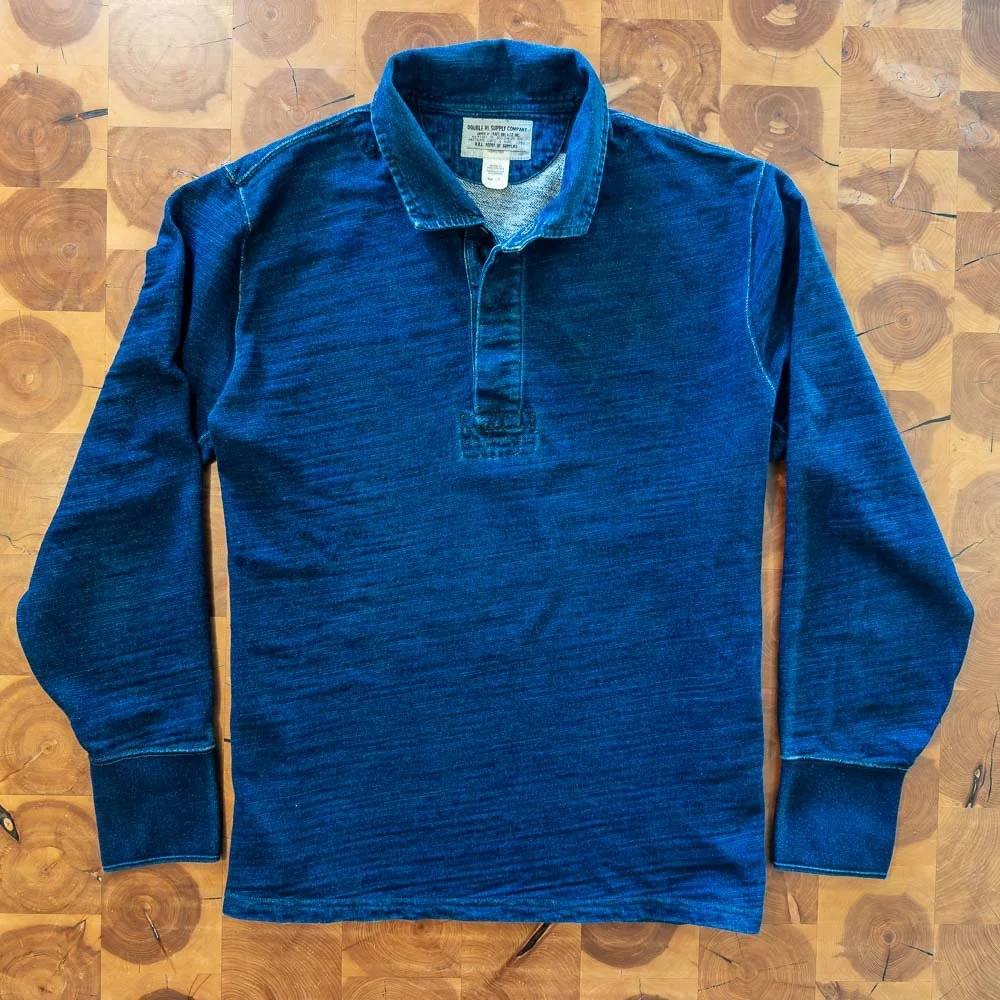 Landoverland RRL Indigo French Terry Rugby Shirt1.JPG