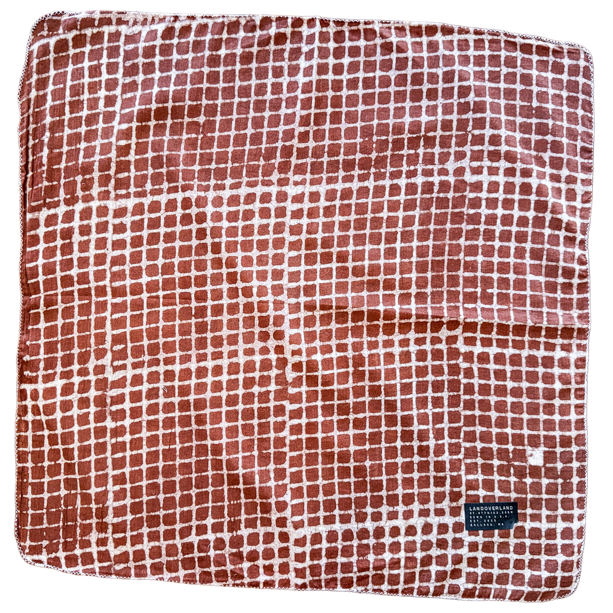 Landoverland Brown Check Pattern Bandana1.png
