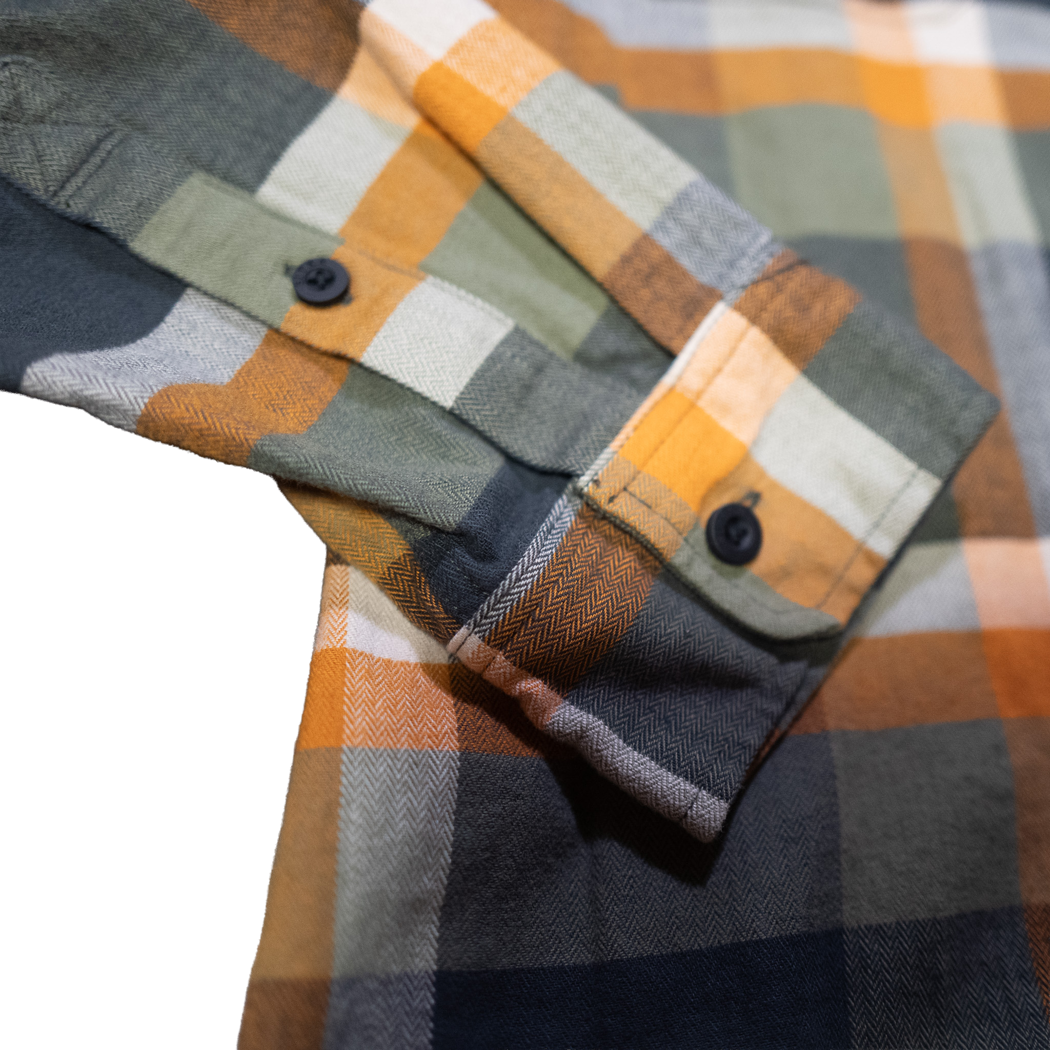Landoverland Sitka Gear Plaid Flannel Shirt Yellow White Grey6.png