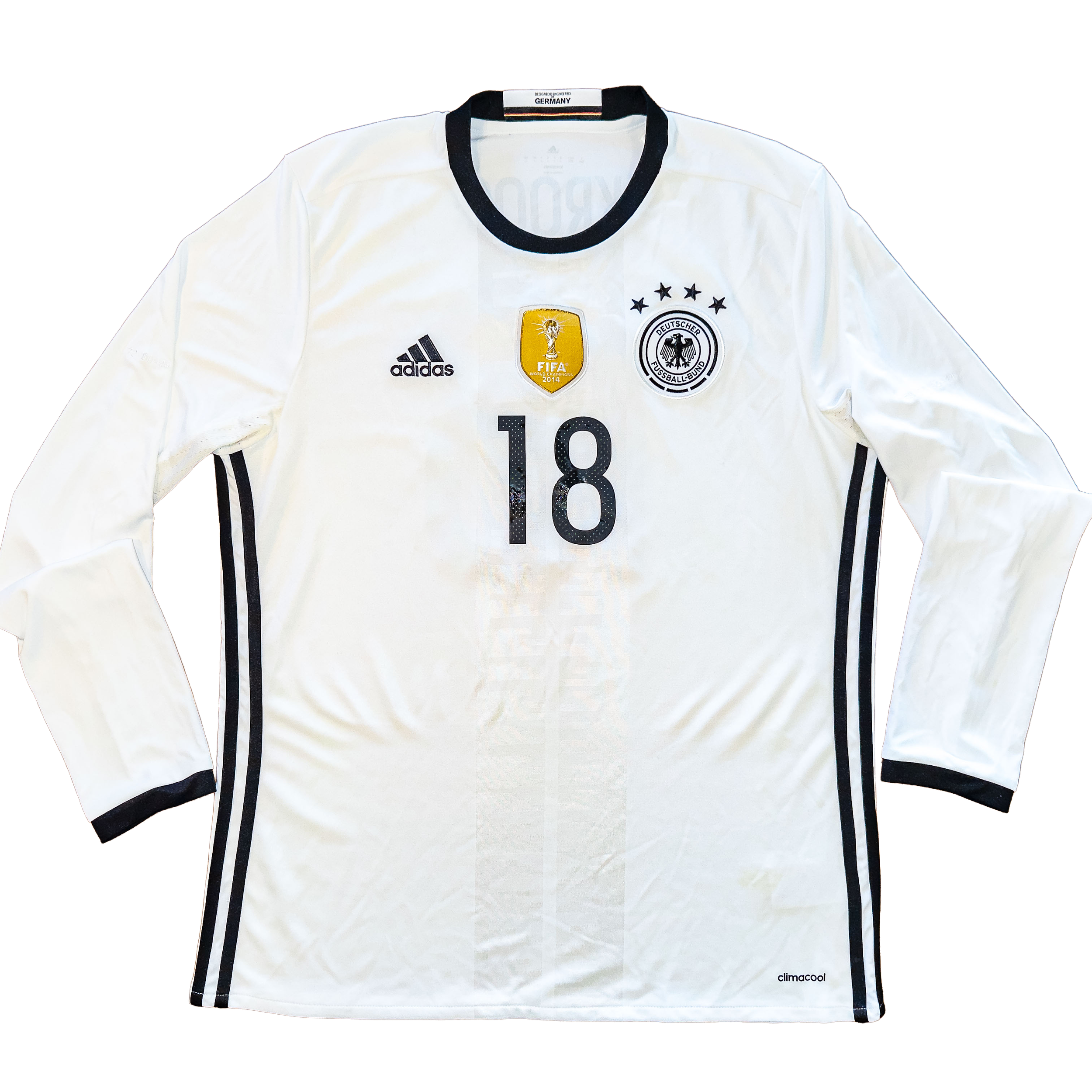 Vintage 2016/17 Germany Home Long Sleeve Jersey #18 Toni Kroos