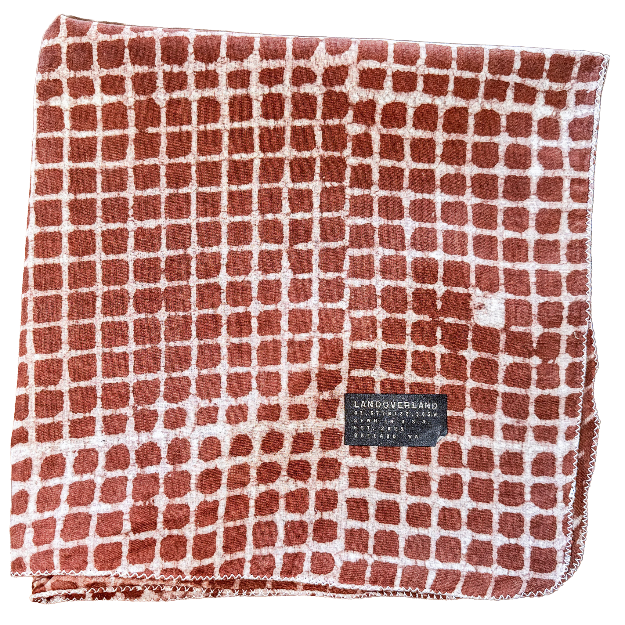 Landoverland Brown Check Pattern Bandana2.png