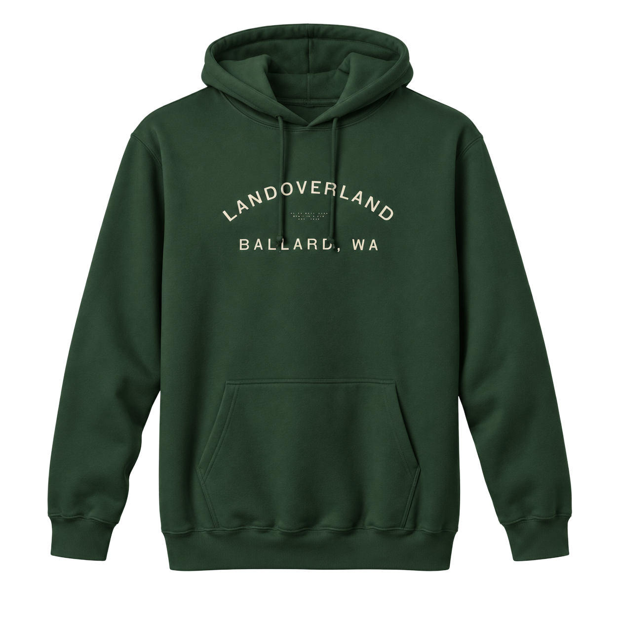Forest green Landoverland hoodie on white.png