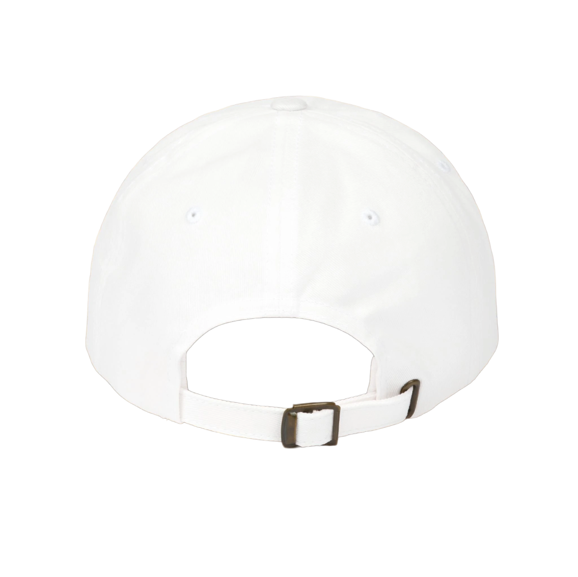 Classic White Dad Cap Brass Buckle.png
