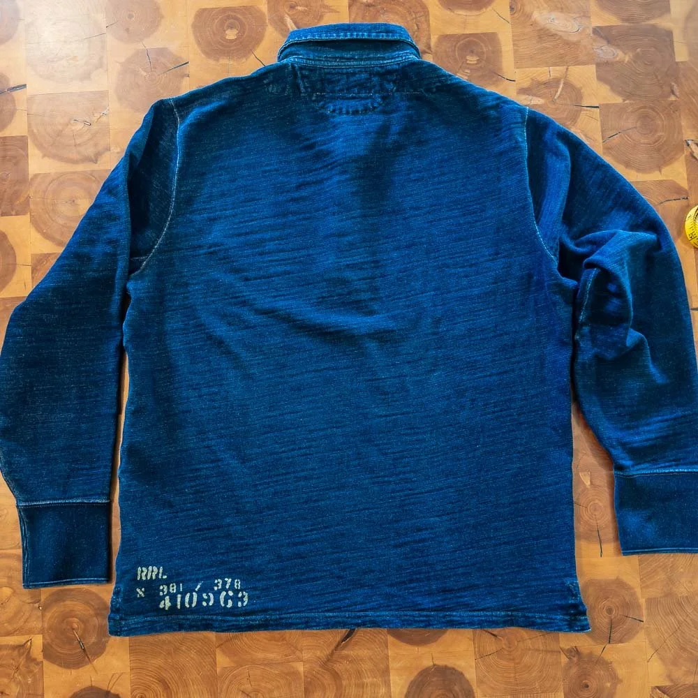 Landoverland RRL Indigo French Terry Rugby Shirt12.JPG