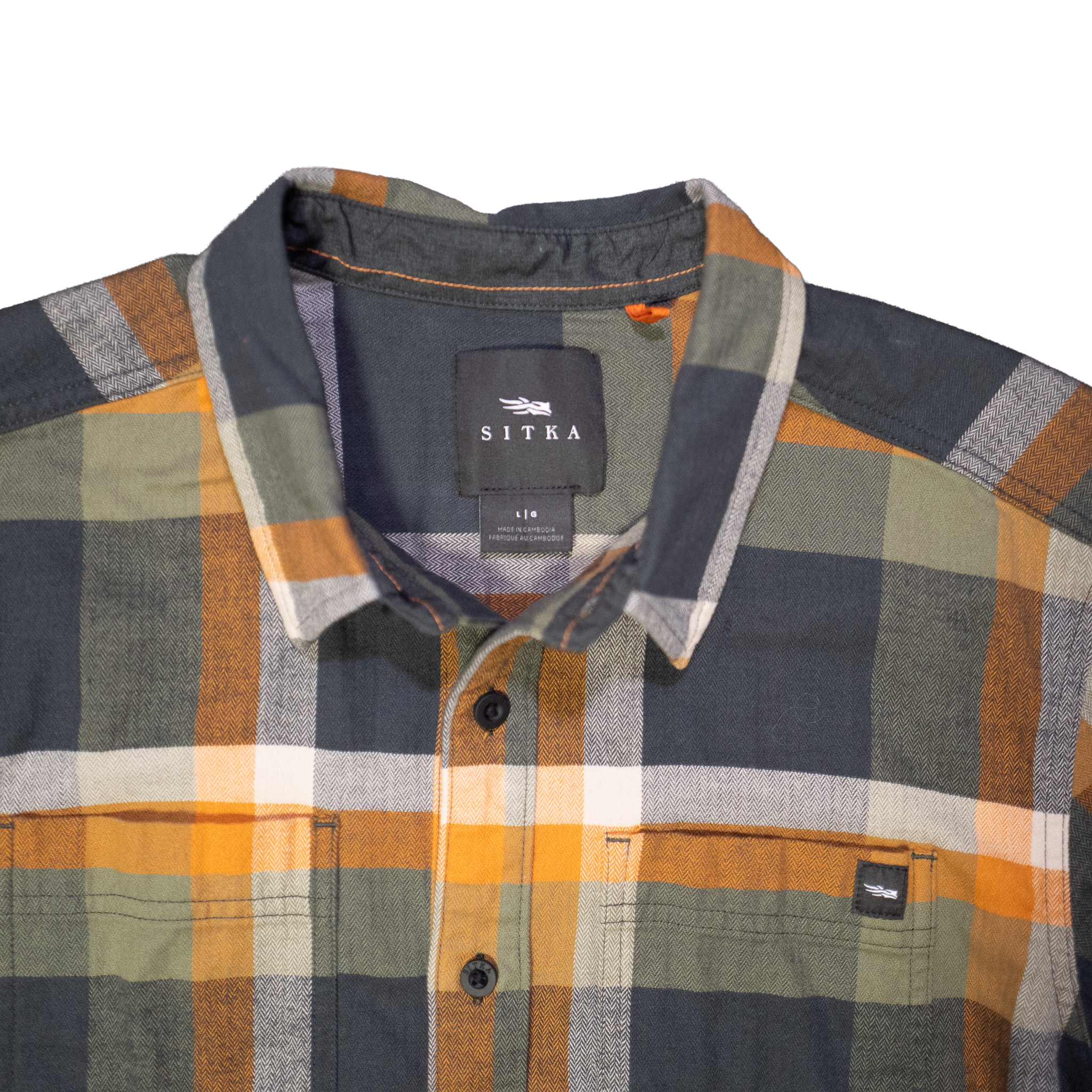 Landoverland Sitka Gear Plaid Flannel Shirt Yellow White Grey8.png