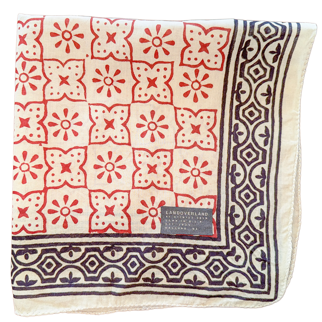 Landoverland Red flower Black Bandana 2.png