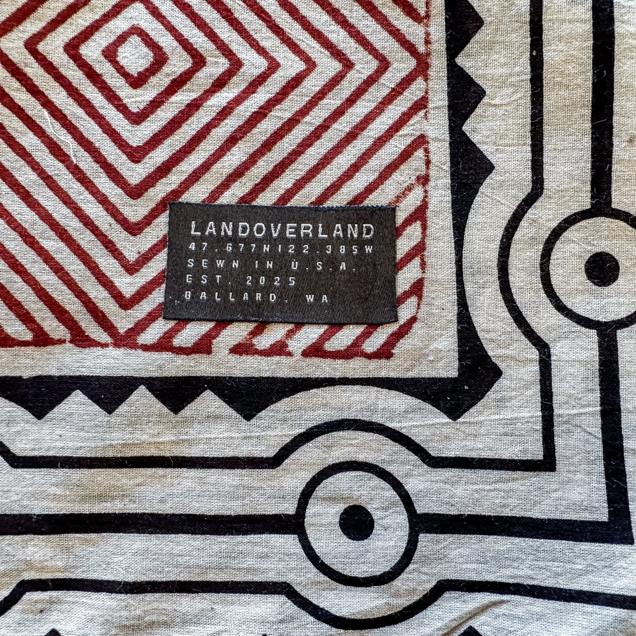 Landoverland Black Red Blocks bandana3.jpg