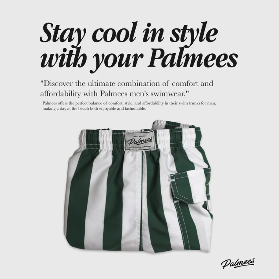Landoverland Palmees Men's Green Stripe Short5.png
