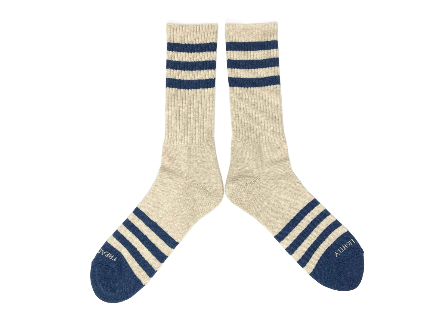 Heather Stripes Socks - Cream_NAVY.png