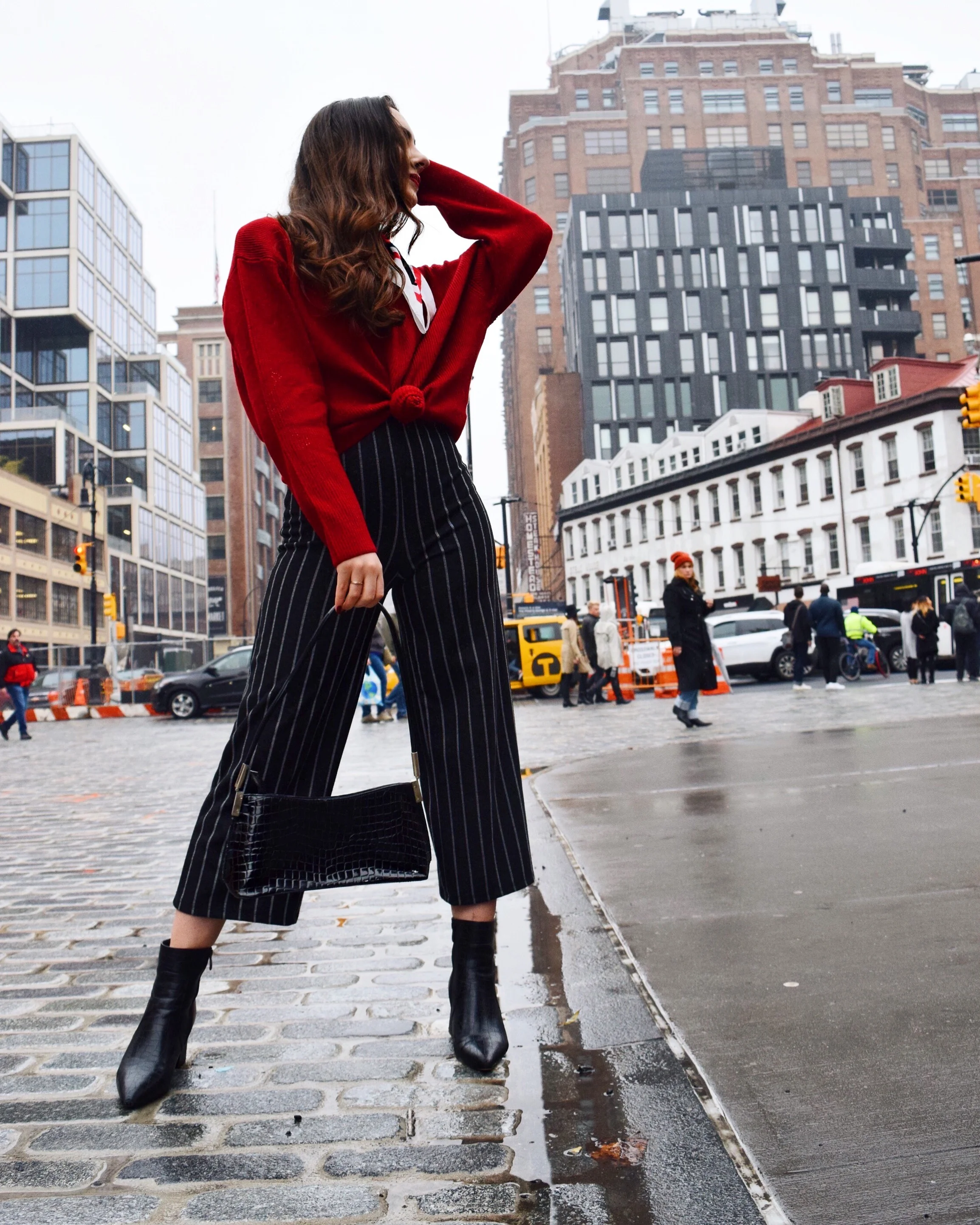 Zara Sweater, Bershka Jumpsuit (Pants), Nasty Gal Booties