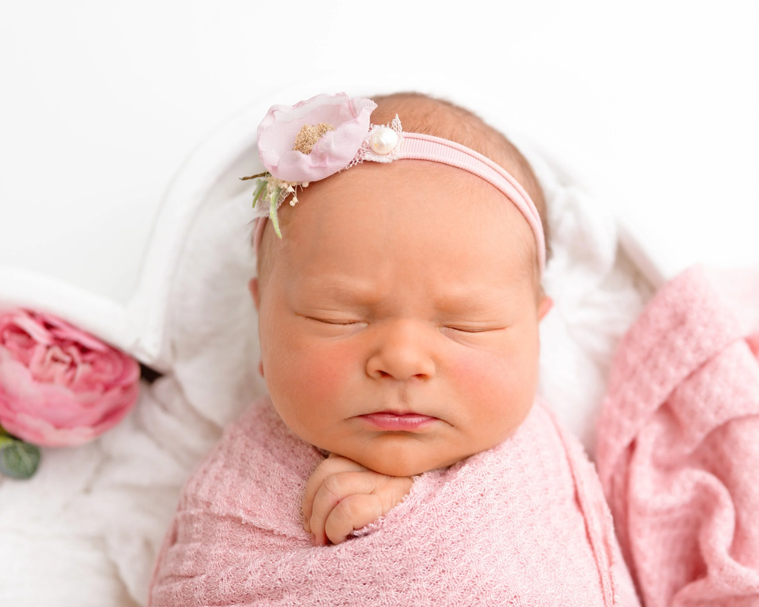 Pink Newborn Photos for Bailey Rae