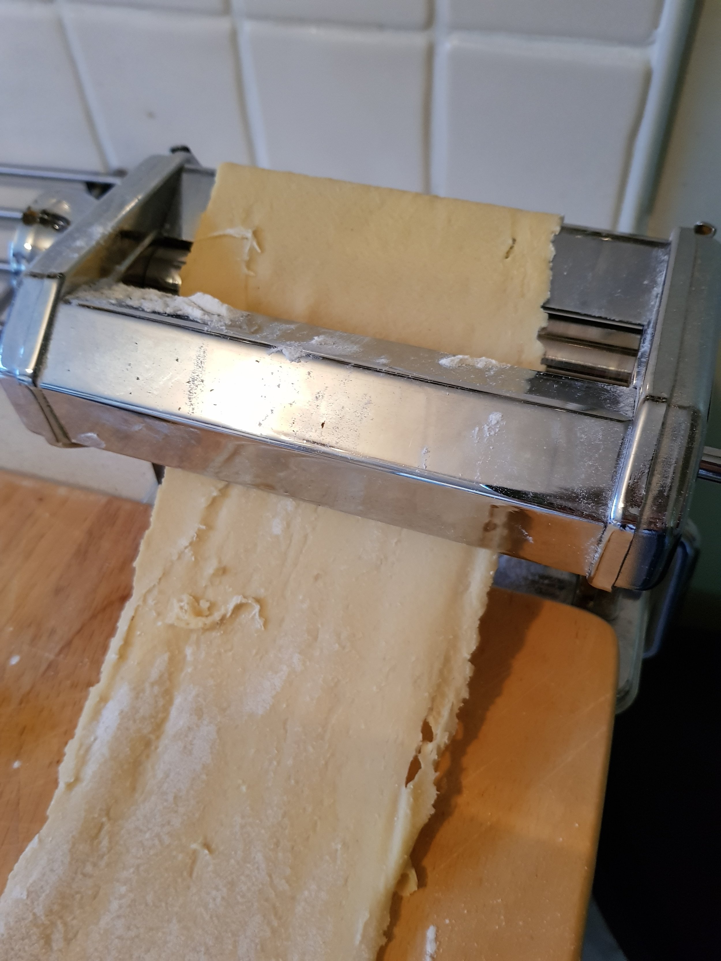 Roll thin with a pasta machine