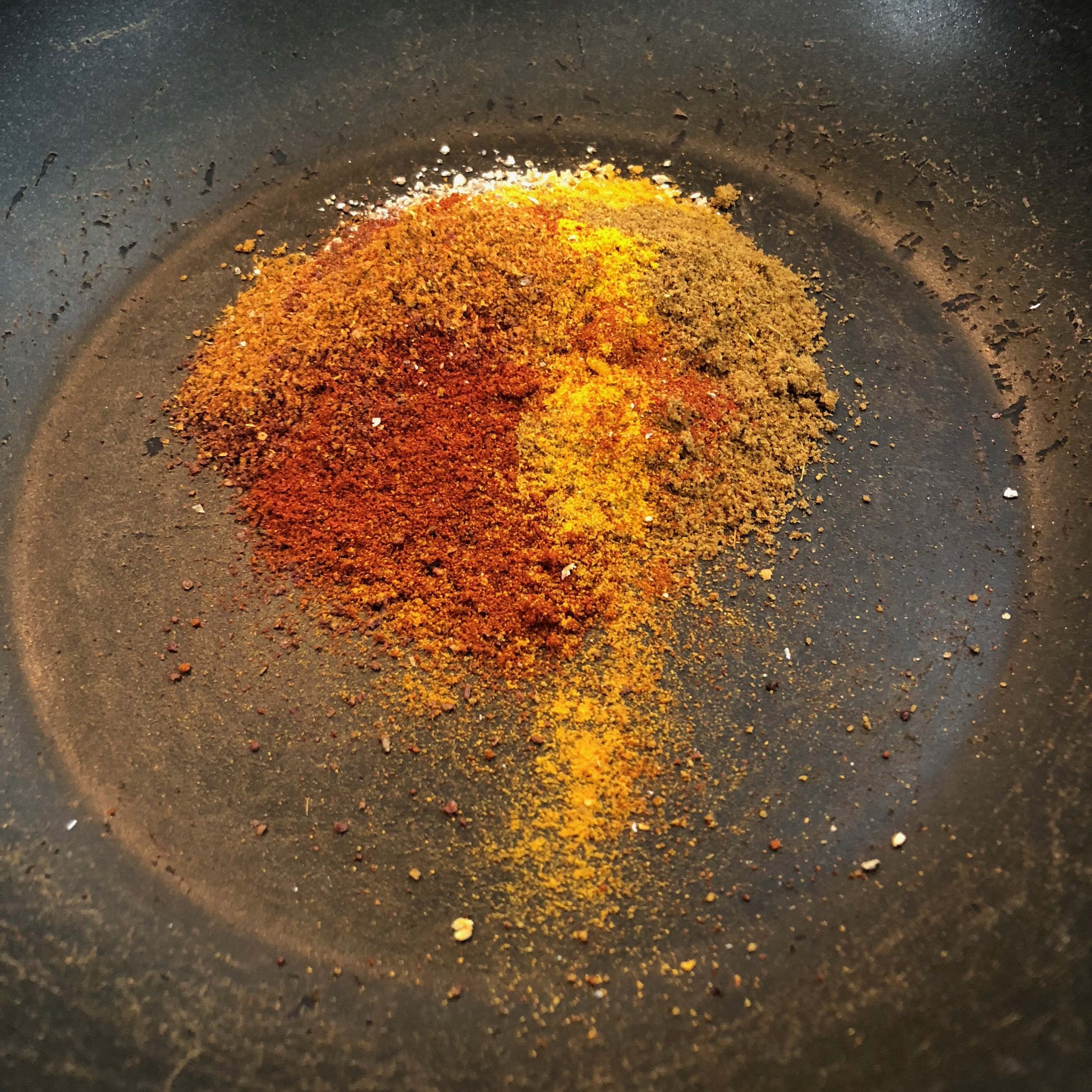 Dry fry the spices