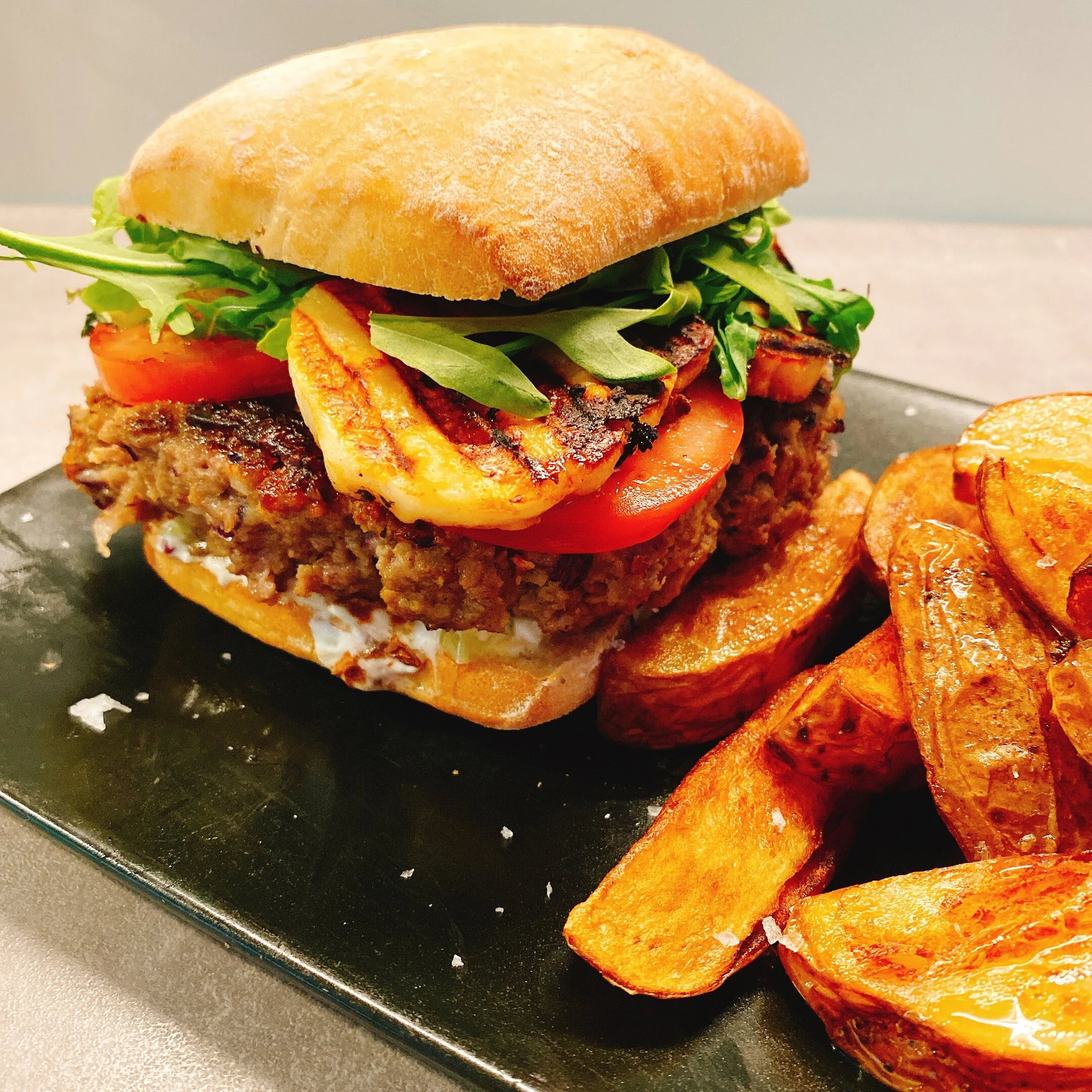 Lamb and Halloumi Burger