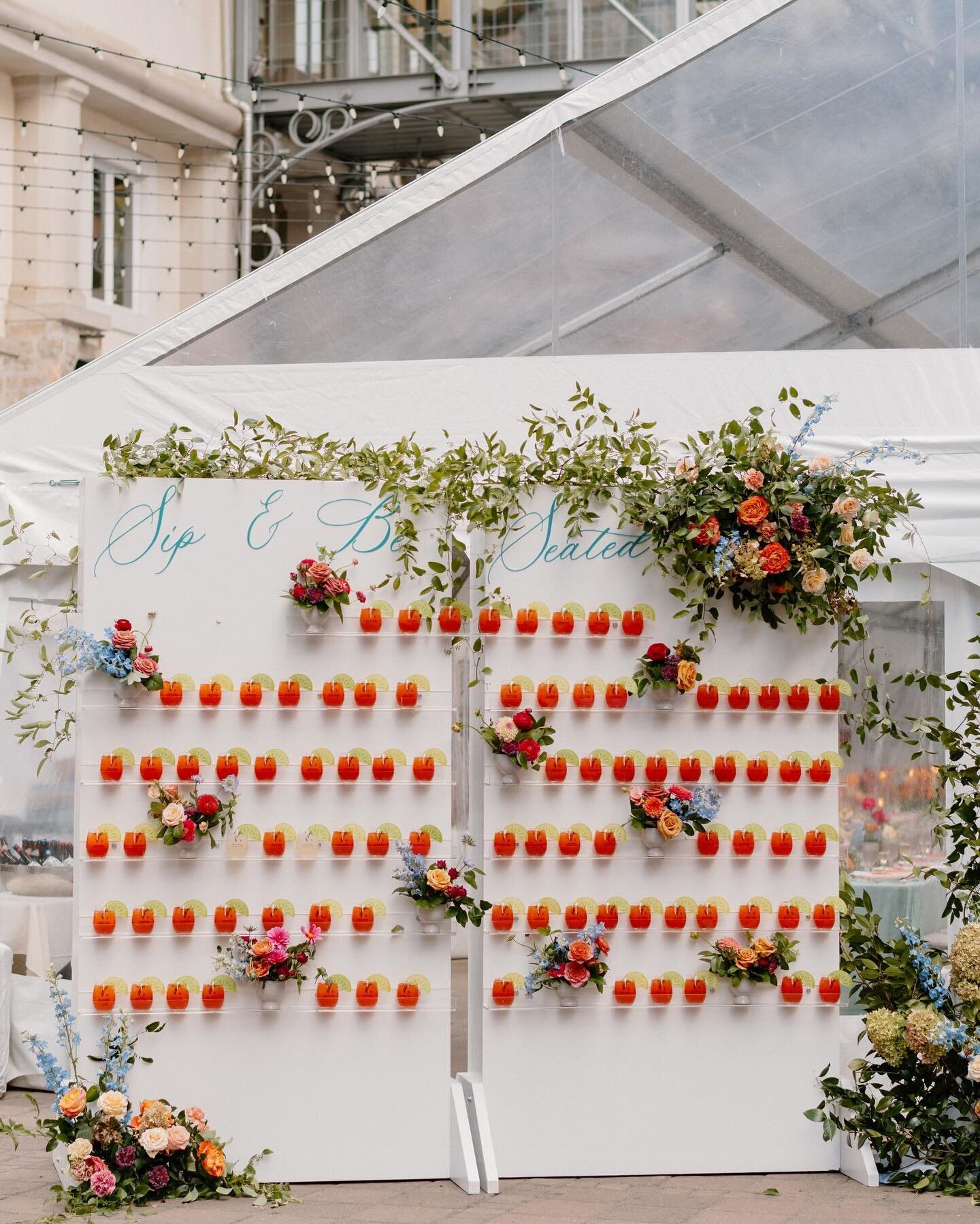 Our drink walls allow our clients to get very creative because they are completely customizable! It&rsquo;s not only a statement piece, but it&rsquo;s also an experience for your guests. 

Planner: @erikasandovalevents 
Florals: @southerncharmcolorad