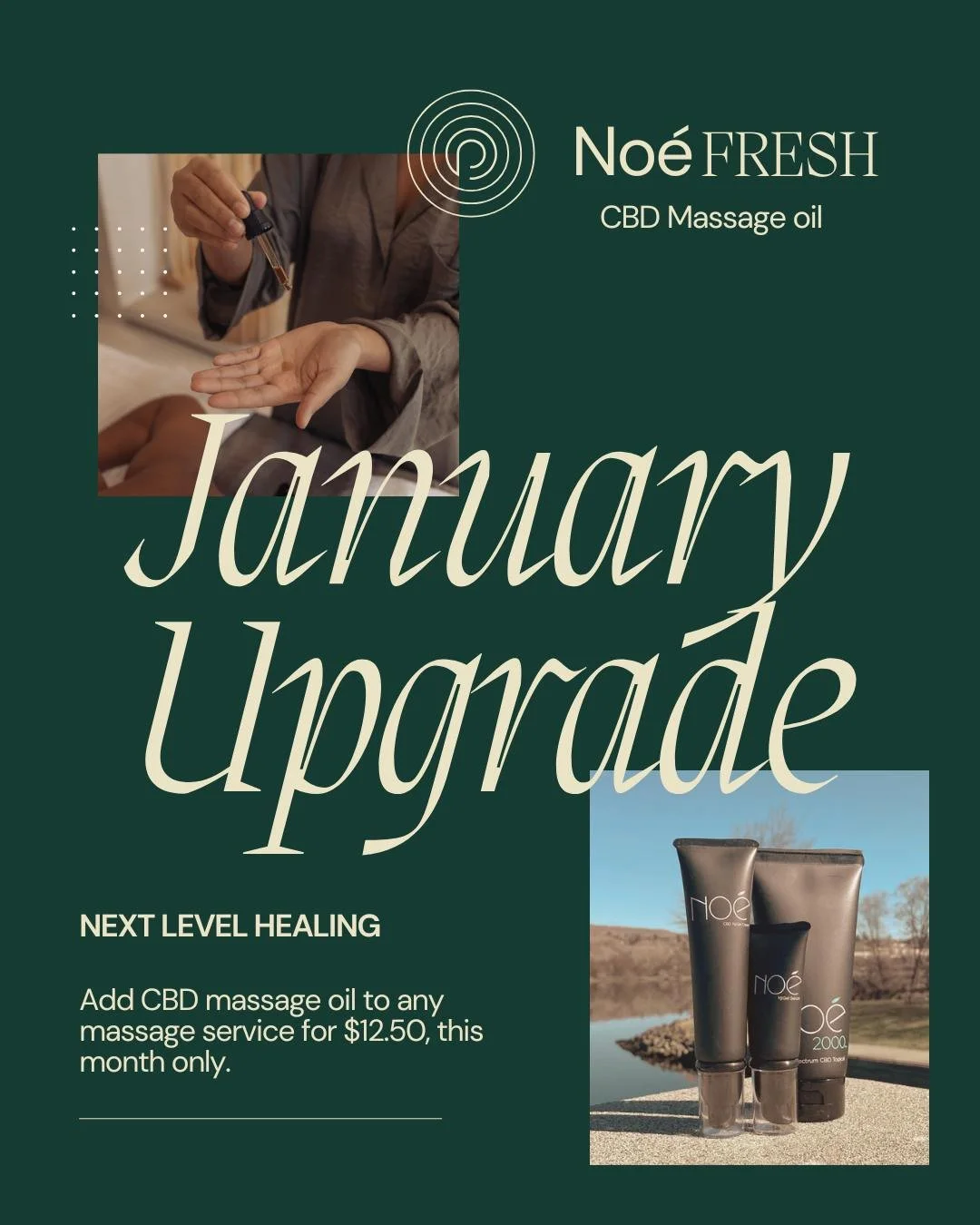 New year, deeper relief ✨
Upgrade any massage with CBD oil for $12.50- January only 🌿