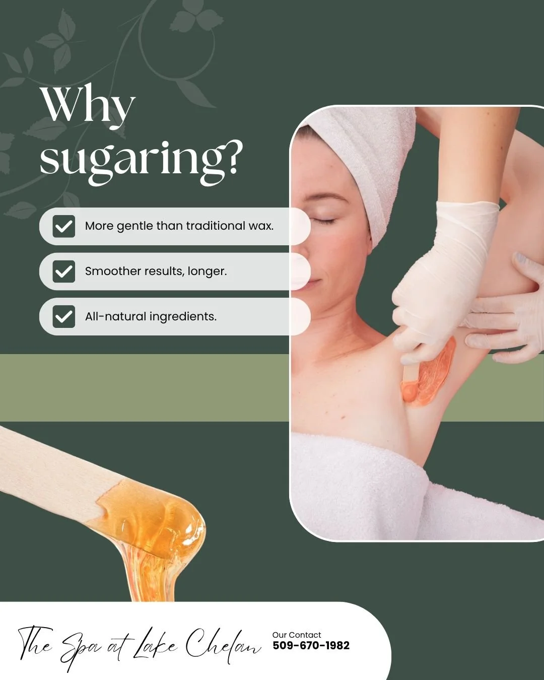 Your skin deserves something kind ✨ Sugaring is one of the most gentle, natural ways to get smooth - and your body will thank you for it. 
We are offering half leg, full leg, bikini, Brazilian, underarms - pretty much any area you are needing hair re