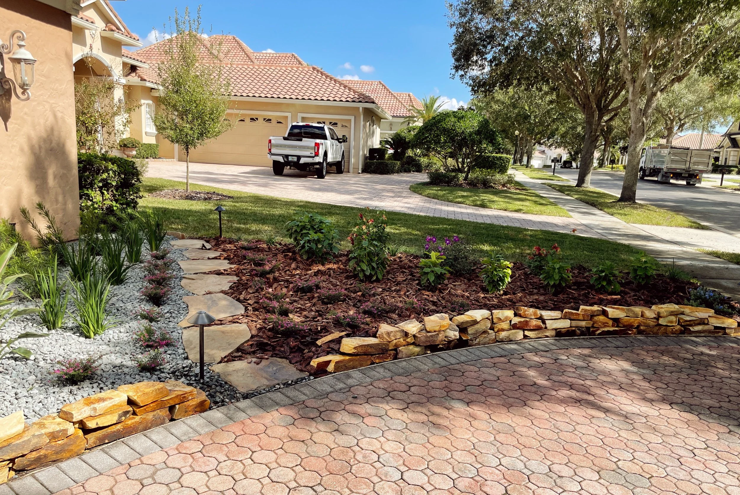 Xeriscaping with hardscape and plants