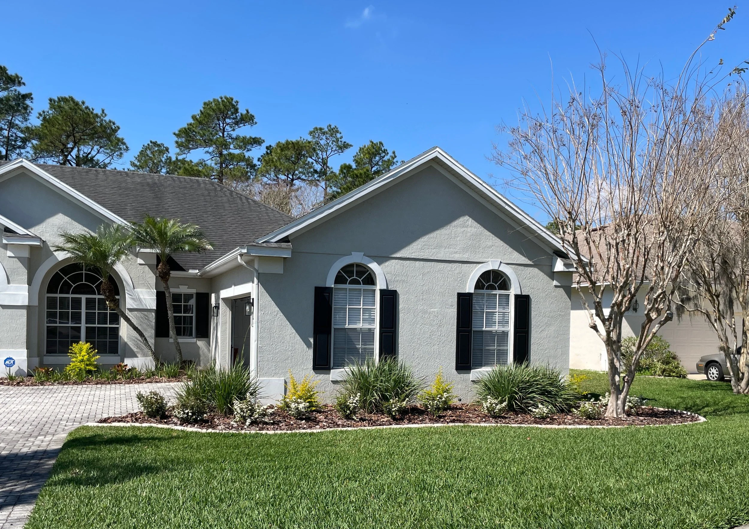 Front yard landscape design project after six months
