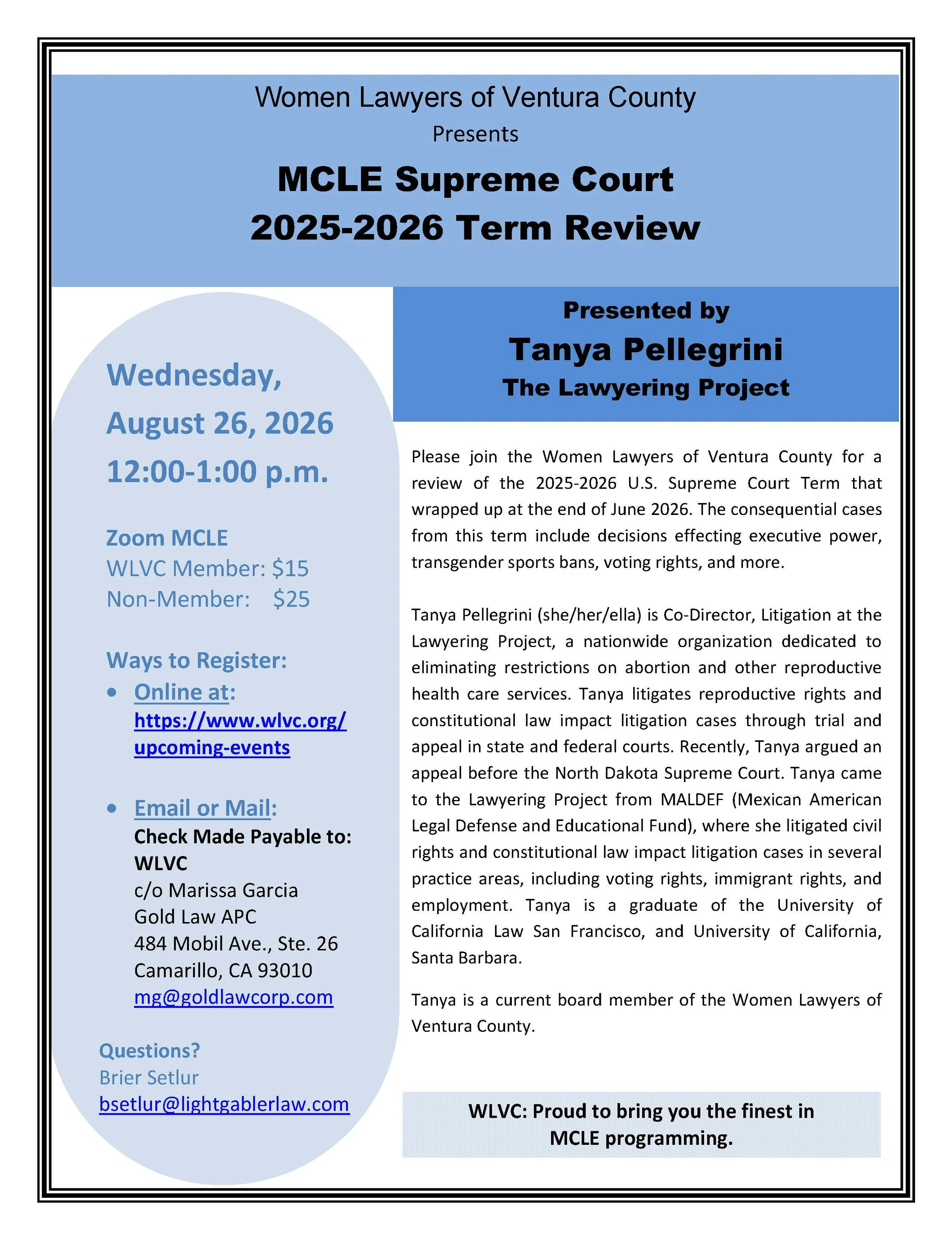 MCLE Supreme Court 2025-2026 Term Review