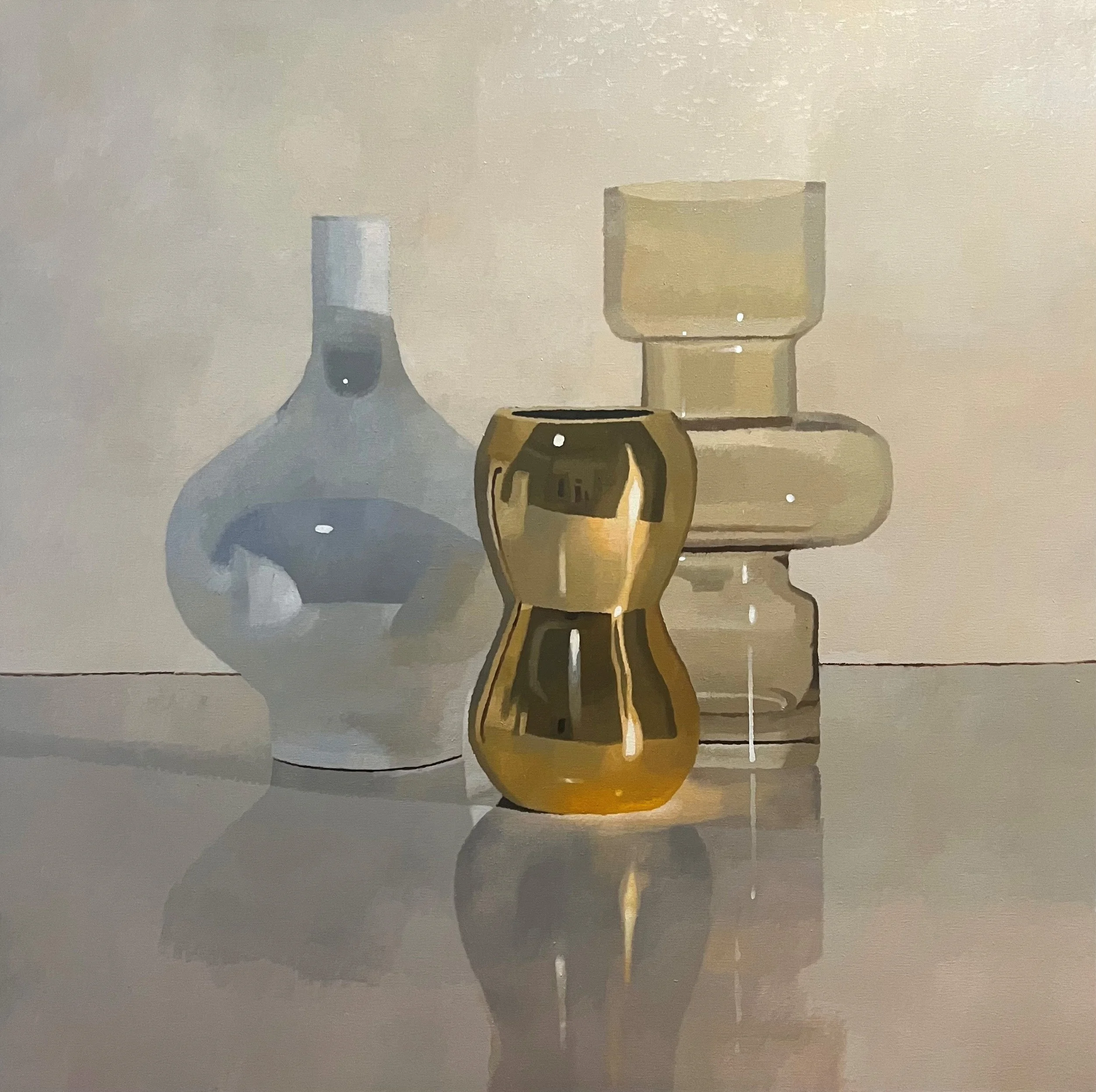 'Glass and Gold', Oil on Linen, 112cmx 112cm, 2024..jpg