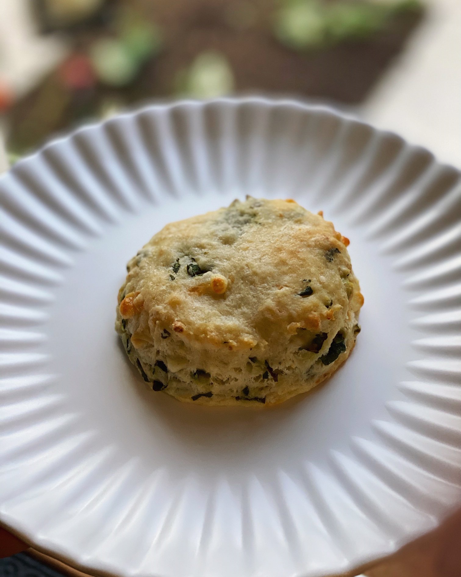 Flaky biscuits (spinach cheese, pictured; plain &amp; cheddar black pepper also available) $4/ea; $20/6