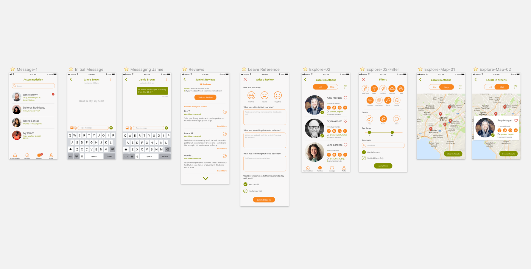 UI High Fidelity Wireframes