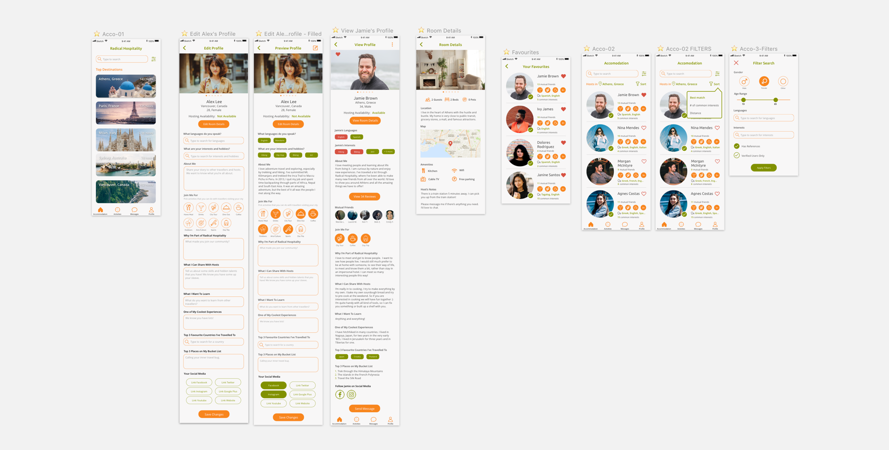 UI High Fidelity Wireframes