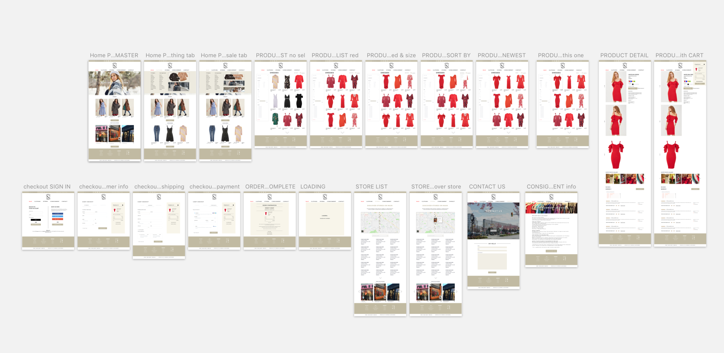 High Fidelity Wireframes