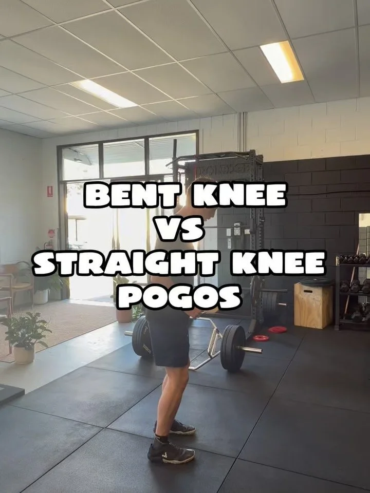 Lately I&rsquo;ve been prescribing more **bent-knee pogos**, and I&rsquo;ve really liked the results.

I find they place the Achilles under greater length, which seems to allow the stretch-shortening cycle to work more effectively. Personally, I feel