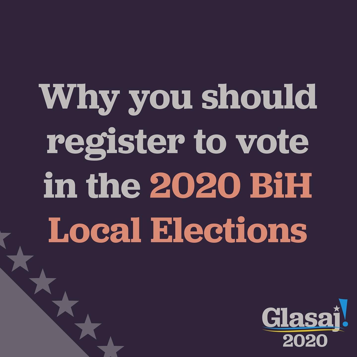 Voting is a fundamental right to making decisions in a democracy. Exercise your right and register to vote today!

glasaj.org #Glasaj2020