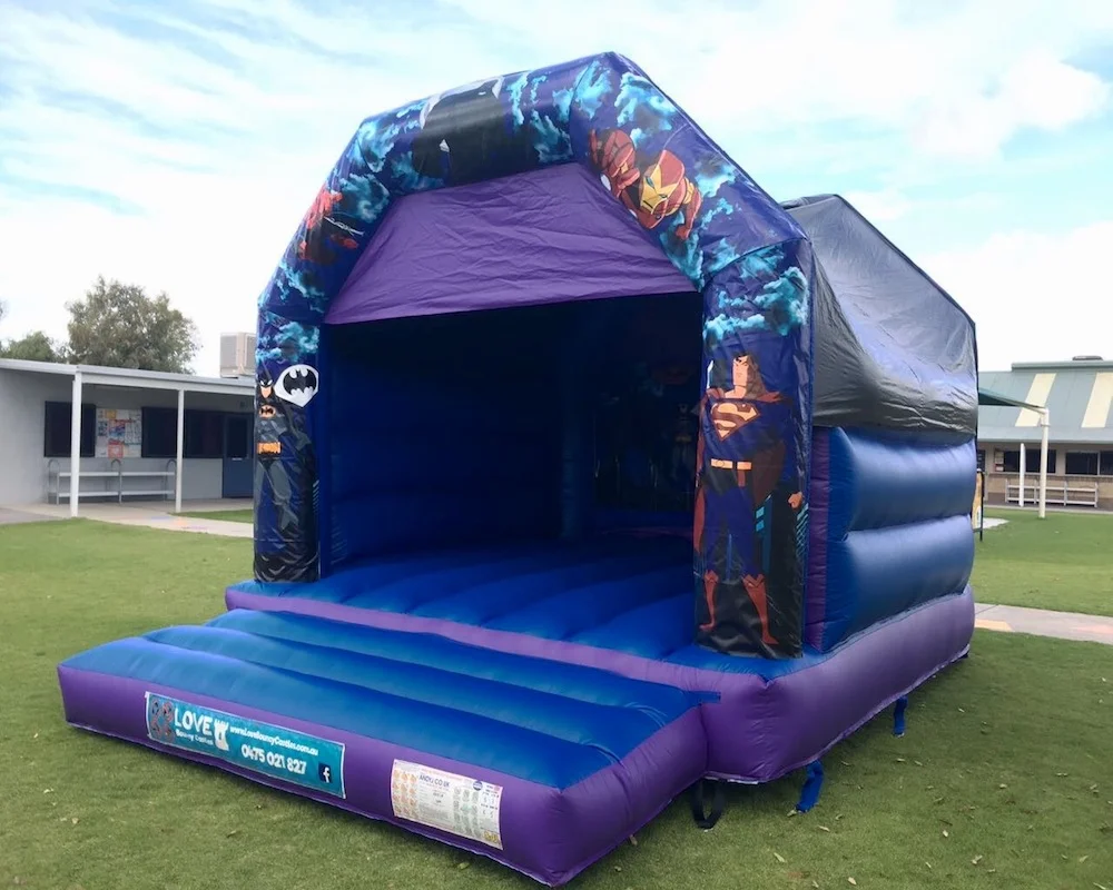 Adult Super Heros Bouncy Castle Hire Rockingham