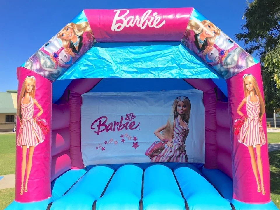 Barbie bouncy castle hire with slide Mandurah
