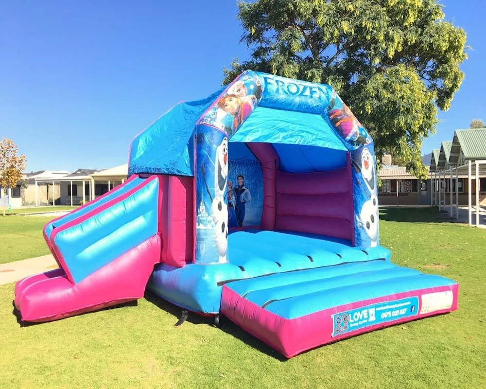 Frozen bouncy castle hire with slide Rockingham