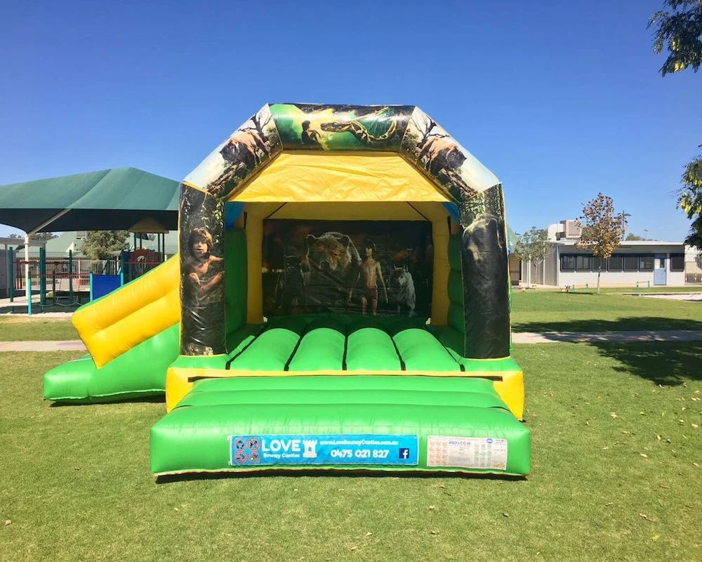 Jungle Book bouncy castle hire with slide Baldivis