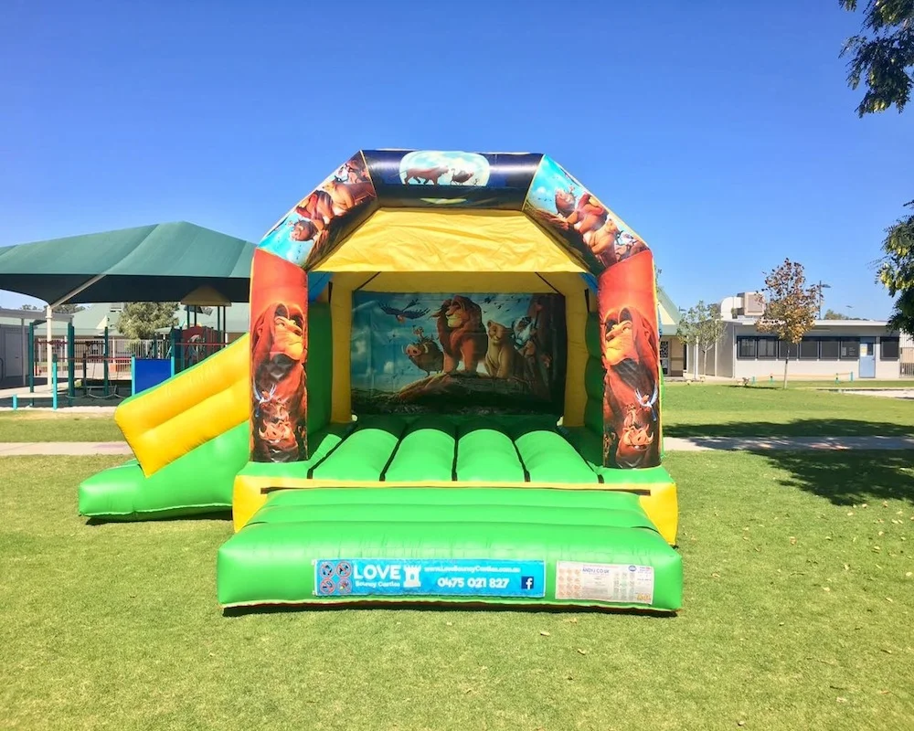 Lion King bouncy castle hire with slide Baldivis