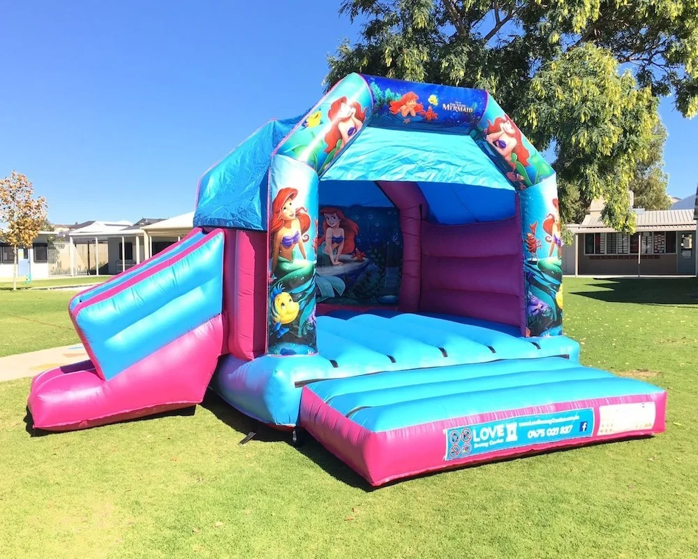 Little Mermaid bouncy castle hire with slide Rockingham
