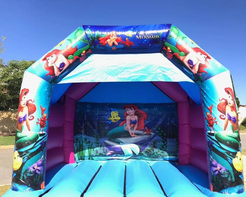 Little Mermaid bouncy castle hire with slide Mandurah