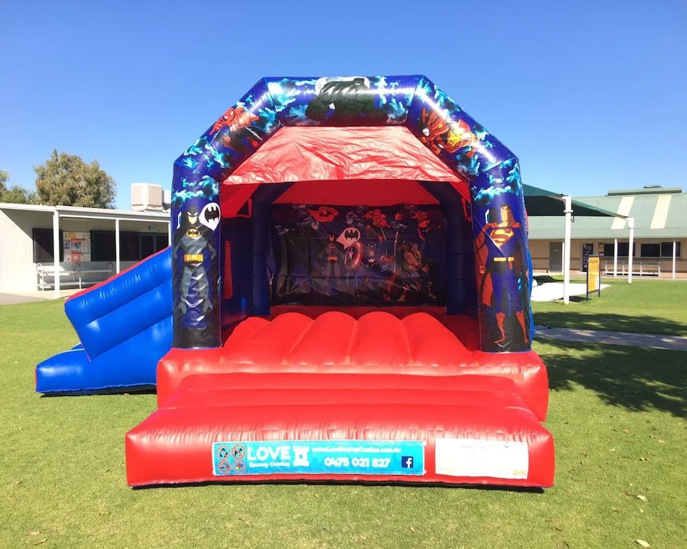 Super heros bouncy castle hire with slide Baldivis