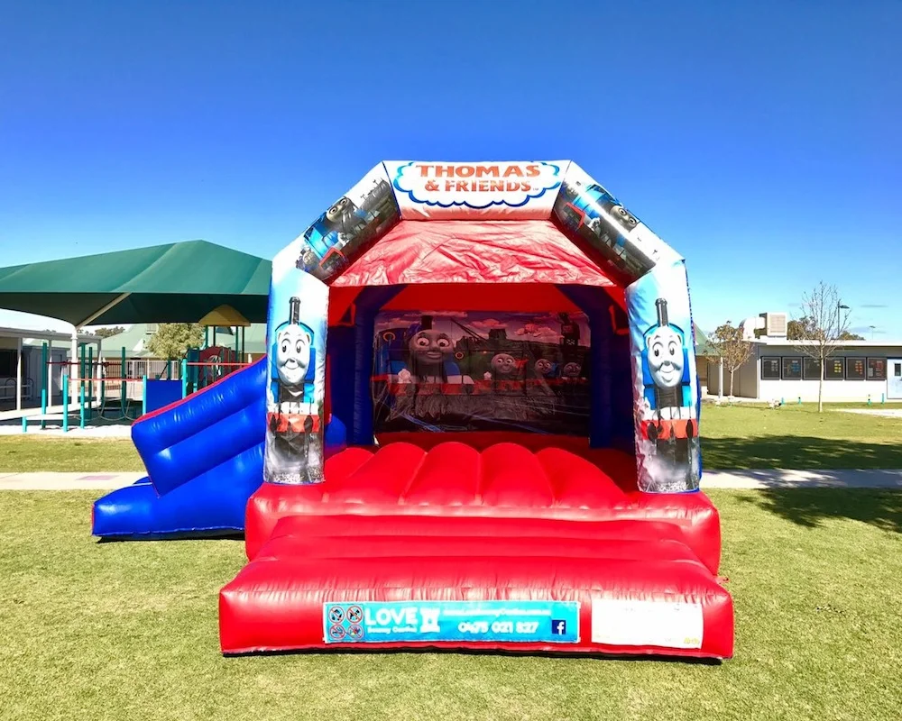 Thomas The Tank Engine bouncy castle hire with slide Baldivis