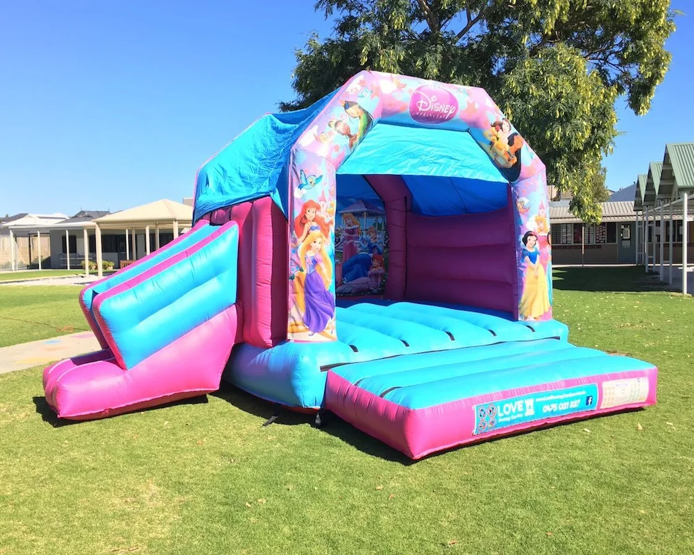 Princess bouncy castle hire with slide Rockingham