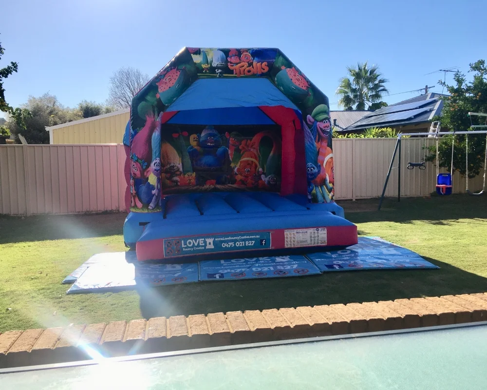 Trolls jumping castle set up in High Wycombe